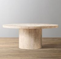 Table basse ronde en travertin tendance et très vendue, particulièrement facile à utiliser et pratique pour le salon