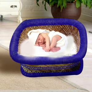 Lit de bébé en bois pour nouveau-né, berceau vintage, accessoires de photographie, panier de photographie pour chambre à coucher, dernière chaise pour bébé - Product Image 1
