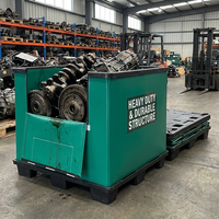Conteneur de palette en plastique HDPE pliable pour la logistique, ondulé, antistatique ESD, étanche, verrouillable et empilable