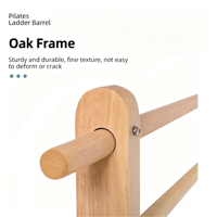 Escalera de Pilates Profesional de Madera de Roble Macizo para Corrección de Columna Vertebral, Base Ajustable para Estudio Comercial y Ejercicio en Casa