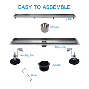 <span class=keywords><strong>Salida</strong></span> <span class=keywords><strong>vertical</strong></span> finamente procesada Material de acero inoxidable Pies de nivelación ajustables Drenaje de piso lineal de <span class=keywords><strong>inodoro</strong></span> - Product Image 2