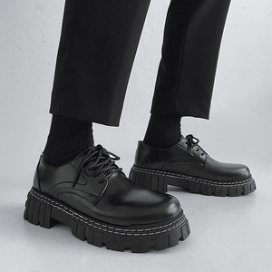 Chaussures Derby noires pour hommes experts pour le printemps automne jeunesse décontracté nouvelle hauteur basse augmentant la fermeture à lacets transfrontalière - Product Image 1