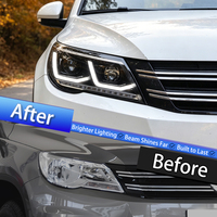 Ensemble de phares LED KGKB pour VW Tiguan MK1 pré-lifting 2007-2011, double faisceau, démarrage dynamique, balayage bleu, Plug & Play