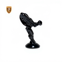 Accessoires pour capot avant de voiture Feux à LED universels noirs illuminés Spirit of Mark pour Roll Royce Ghost/Wraith/Cullinan