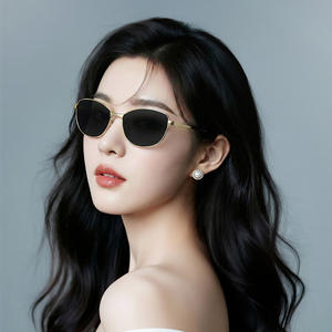 Nouvelles lunettes de soleil œil de chat pour femmes, monture en métal noir, protection UV400, type 3, design tendance, numéro de pièce 9607 - Product Image 3