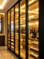 Cave à vin moderne en bois massif sur mesure, avec étagères intérieures, stockage à température constante, capacité 20-29 bouteilles, pour maison et hôtel