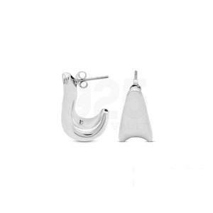 Women's Immense Quality Plain Thick Curved Arc Diameter 4.5mm Sterling <b>Silver</b> <b>Stud</b> <b>Earrings</b> - Product Image 1