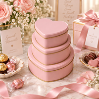 Boîte en fer blanc personnalisée en forme de cœur, conteneur métallique recyclable avec couvercle pour l'emballage de bougies, biscuits et chocolats