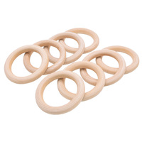 Anillos de Madera Natural Lisos Sin Pintar para Macramé, Conectores para Hacer Joyería, Grabado, Modelo para Colgar en la Pared