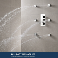 Système de douche thermostatique de 16 pouces avec jets de corps Kit combiné de douche à main au fini chromé Garantie de 3 ans pour salle de bain moderne