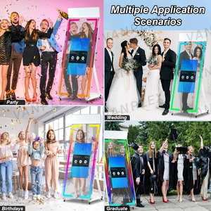 Kit de photomaton portable à écran tactile de 43 pouces - Taille du photomaton de 65 pouces - Capacité de 15 personnes - Impression instantanée - Comprend <span class=keywords><strong>un</strong></span> appareil photo, <span class=keywords><strong>une</strong></span> imprimante, <span class=keywords><strong>un</strong></span> support métallique - Product Image 4