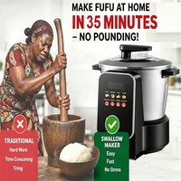 Máquina Eléctrica para Preparar Fufu de 900W y Gran Capacidad (6L), Procesador de Alimentos Comercial de Alta Resistencia para Triturar, Mezclar y Cocinar Ñame