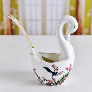 Service de table en céramique, ensemble de bols et d'assiettes en porcelaine fine, 60 pièces, style européen haut de gamme, peint à la main - Product Image 5