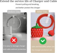Housse de protection pour chargeur USB-C 20W pour iPhone, design de dessin animé mignon personnalisé, protection du câble, étui de protection pour fil