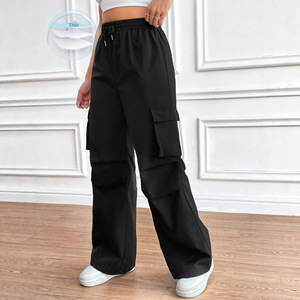 <span class=keywords><strong>Pantaloni</strong></span> da Lavoro da Donna Nuovo Stile Spicy Girl a Vita Alta e Gamba Larga con Tasche Multiple, <span class=keywords><strong>Pantaloni</strong></span> Casual - Product Image 3