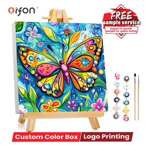 Kit de <span class=keywords><strong>Pintura</strong></span> por Números Orfon para Adultos y Niños - <span class=keywords><strong>Pintura</strong></span> al Óleo de Mariposas Coloridas sobre Lienzo para Decoración del Hogar - Product Image 1