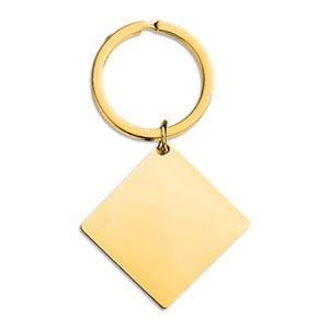 Porte-clés personnalisé en acier inoxydable avec logo gravé, étiquette carrée polie, porte-clés vierge - Product Image 4