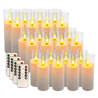Flammenlose LED-Kerzen Handgefertigt Matt-Finish Dimmbar Batteriebetrieben Fernbedienung Timer Realistisch Flackernde Säulenform