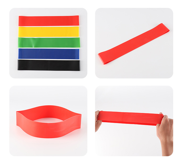 5 in 1 Yoga Resistance Latex Rubber Bands Resistance Loop Band Indoor Fitness Elastic Bands