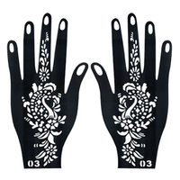 Pochoirs de tatouage temporaire au henné de haute qualité pour le corps, autocollants de doigts pour peinture artistique DIY, imperméables, non toxiques, de luxe, directement de l'usine