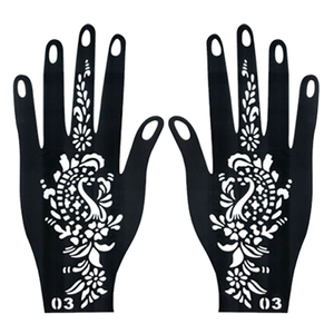 Pochoirs de tatouage temporaire au henné de haute qualité pour le corps, autocollants de doigts pour peinture artistique DIY, imperméables, non toxiques, de luxe, directement de l'usine - Product Image 5