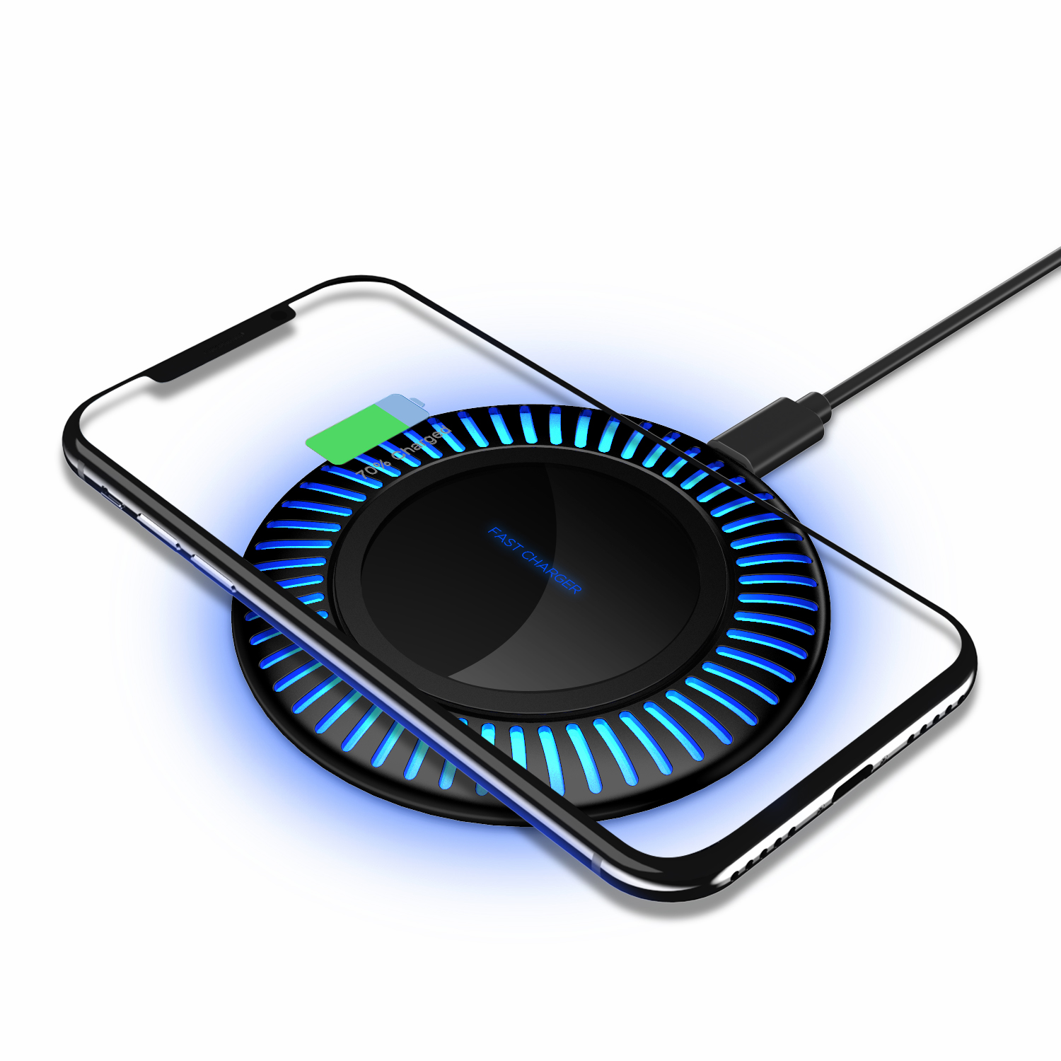 Type-C usb-кабель для скоростного мобильного телефона QI Беспроводное зарядное устройство для Iphone, Samsung, Huawei, Xiaomi