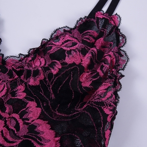 Custom Purple <b>Lace</b> Sheer Mesh Teddy Lingerie Floral Body Shaping <b>Underwear</b> Nightwear <b>Women</b> One Piece OEM Manufacturer - Product Image 5