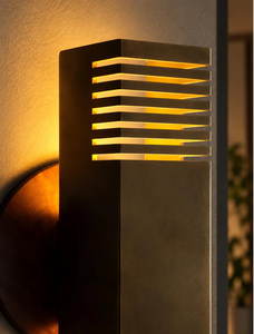 Modern Rectangular Copper Wall <b>Lamp</b> <b>Beige</b> Metal <b>Shade</b> 2700K Warm White LED Wall-Mounted for Villa Interior Lighting - Product Image 2