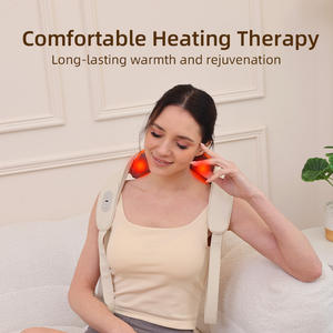 Masajeador de espalda inteligente 3D inalámbrico eléctrico con dispositivo de cuello y hombros Shiatsu profundo manos libres de calor - Product Image 3