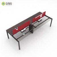 Poste de travail de bureau modulaire extensible blanc moderne de style européen pour 4 personnes