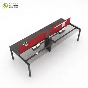 Staff Desk European Style Modern White Office Table Staff Modular Desktop Table Bureau 4 People Office Desk Workstation