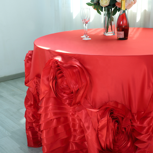 Nappe en satin rose à pétales tridimensionnels tissés modernes, nappes en satin polyvalentes pour les événements et les occasions - Product Image 6