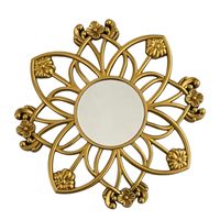 Miroir mural Art Déco fait main, forme rectangulaire, cadre en résine florale embossée, blanc et or, décoration murale pour la maison