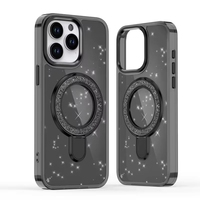 Coque de téléphone antichoc à paillettes pour iPhone 17 Pro Max 16 Pro 15 14 Plus, transparente, avec support intégré