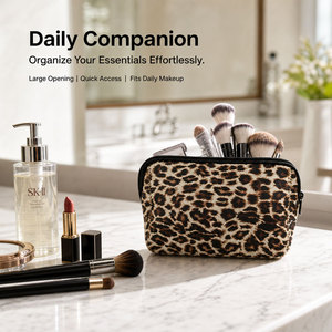 Wholesale Custom Logo Printed Neoprene <b>Makeup</b> Bag Portable Leopard Sloth Travel Cosmetic Pouch Toiletry Organizer <b>Case</b> Small - Product Image 2
