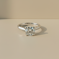 Bague de fiançailles en argent avec diamant de laboratoire rond brillant de 1 carat, certifié IGI