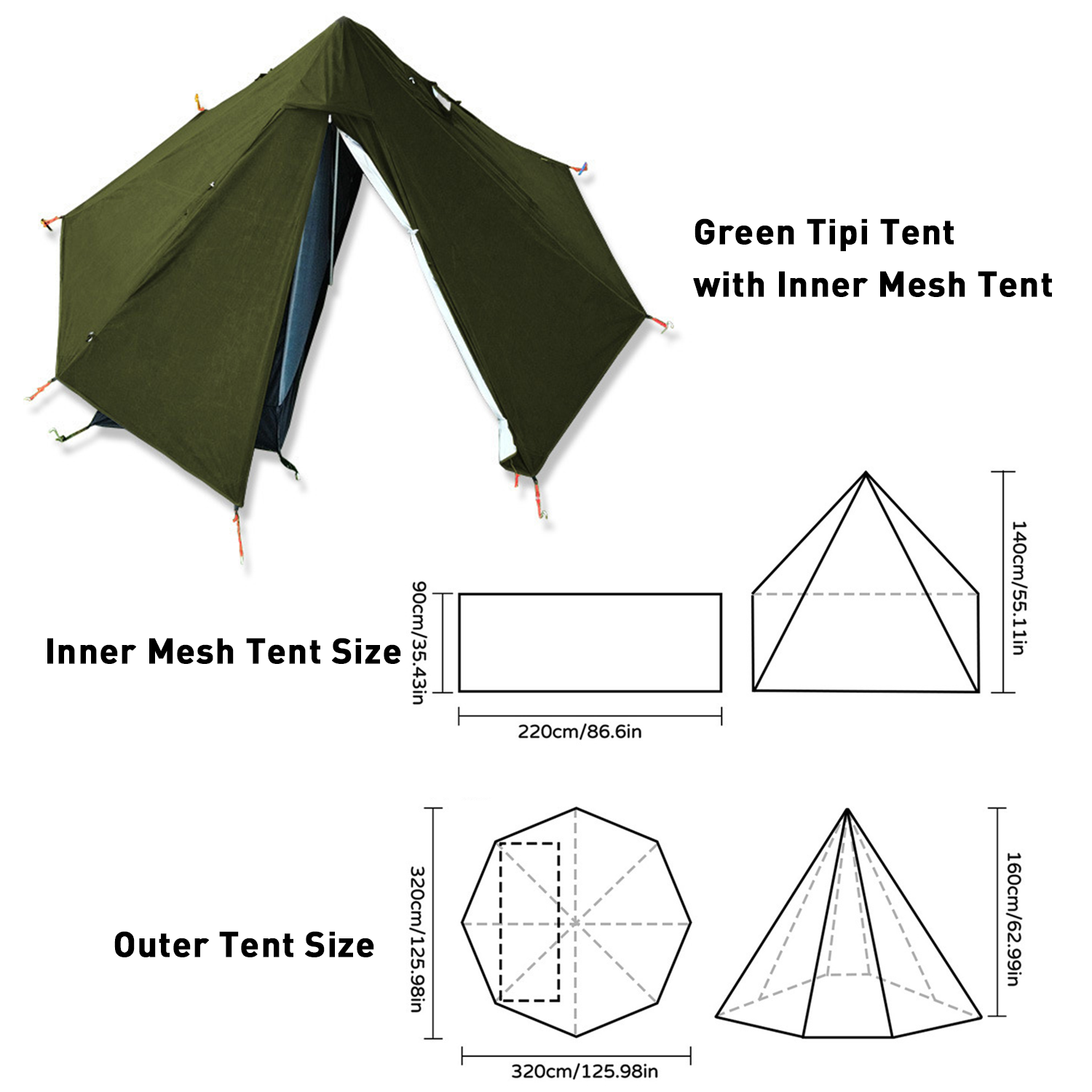 Vert avec maille intérieure