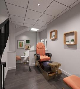 Comptoir de manucure personnalisé avec éclairage LED pour salon de beauté - Product Image 4