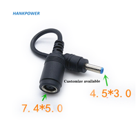 Adaptateur de chargeur pour HP, connecteur d'alimentation convertisseur de prise DC, câble de 7,4 mm x 5,0 mm femelle vers 4,5 mm x 3,0 mm mâle