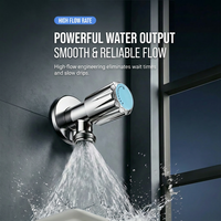 Robinet d'arrêt double usage en acier inoxydable moderne, épaissi, triangulaire, pour toilettes et chauffe-eau, eau froide et chaude, pour hôtel