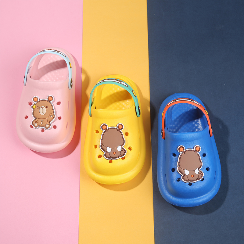 Лидер продаж, детские пляжные сандалии унисекс, Нескользящие Детские сабо с мультяшными животными, водонепроницаемые сабо из ЭВА