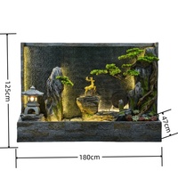 Fontaine murale d'extérieur en résine, style cascade, Feng Shui, étanche, faite à la main, avec éclairage LED, logo personnalisé, grande rocheuse aquatique