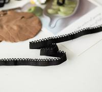 Bande élastique en nylon Picot de 1cm, respectueuse de la peau, haute élasticité et résistance à l'usure pour les sous-vêtements et les vêtements.