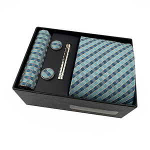 Corbata para hombre Corbata Caja de regalo Conjunto de gemelos cuadrados de bolsillo y corbata Bar Conjunto de lujo Paisley Corbatas Boda para hombres de negocios - Product Image 3