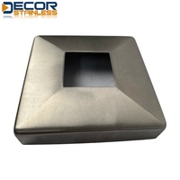 Plaque de base carrée à finition satinée pour rail, en acier inoxydable SUS 304/316, cache-pied de poteau de garde-corps à câble