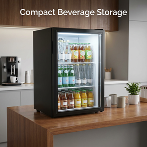 Réfrigérateur vertical mécanique 40L avec porte vitrée pour boissons, refroidissement par air, congélateur, refroidisseur de bière, vitrine de boissons - Product Image 4