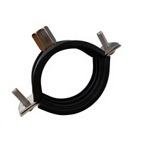 Collier de serrage réglable en acier inoxydable avec écrous de soudure M8/M10, caoutchouc EPDM noir, fixation à vis unique (compatible pouces)