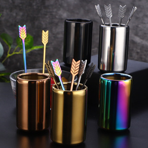 Fourchette à fruits en acier inoxydable 304, fourchette à dim sum pour hôtel, fourchette à pain, petite fourchette en titane, bâtonnet à café, cadeau - Product Image 1