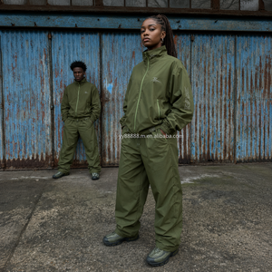 Lightweight Men Windbreaker <strong>Shorts</strong> Set, Plain No Logo Unisex Windbreaker Suit, Dark Navy Gold Polo Tracksuit Matching Trousers - Product Image 1
