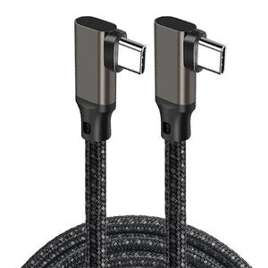 Cable de conexión USB C a Type-C de doble codo a 90 grados, USB3.2 GEN 2, 100W, 20Gbps, 4K 60HZ <span class=keywords><strong>para</strong></span> auriculares VR <span class=keywords><strong>Oculus</strong></span> Quest2, 5M, 3M, 2M, en stock - Product Image 6